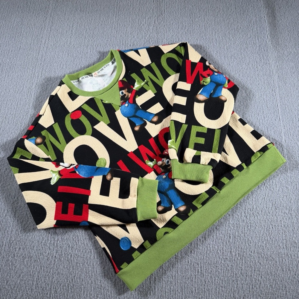 Super Mario Brothers Sweater Adult 2XL Red Green‎ Nintendo Love Luigi